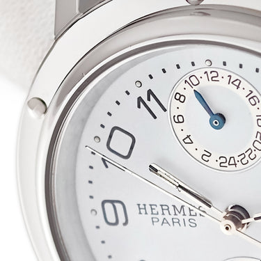 腕時計 エルメス HERMES クリッパー GMT パワーリザーブ CL5.710 自動巻き メンズ ドゥブルトゥール ホワイト アラビア デイト