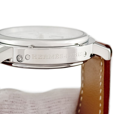 腕時計 エルメス HERMES クリッパー GMT パワーリザーブ CL5.710 自動巻き メンズ ドゥブルトゥール ホワイト アラビア デイト