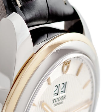 腕時計 チュードル TUDOR グラマー ダブルデイト 57103 自動巻き メンズ I番 K18YG×SS シルバー スモールセコンド チューダー