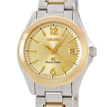 腕時計 グランドセイコー Grand Seiko 9Fクォーツ SBGX036 9F62-0A70 クオーツ メンズ K18YG×SS コンビ デイト ギョーシェ 十二角形