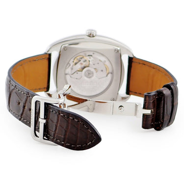 腕時計 エルメス HERMES ドレサージュ DR5.71B 自動巻き メンズ シルバー スモールセコンド シースルーバック アラビア バー
