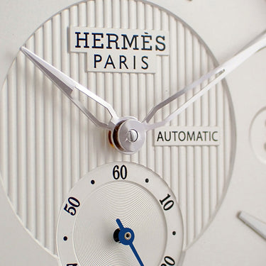 腕時計 エルメス HERMES ドレサージュ DR5.71B 自動巻き メンズ シルバー スモールセコンド シースルーバック アラビア バー