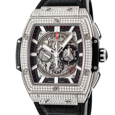 腕時計 ウブロ HUBLOT スピリット オブ ビッグバン チタニウム パヴェ 601.NX.0173.LR.1704 自動巻き メンズ 純正ダイヤ デイト