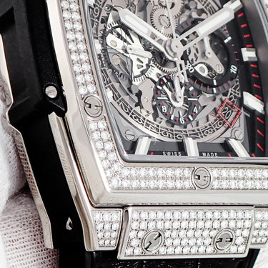 腕時計 ウブロ HUBLOT スピリット オブ ビッグバン チタニウム パヴェ 601.NX.0173.LR.1704 自動巻き メンズ 純正ダイヤ デイト