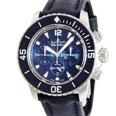 腕時計 ブランパン BLANCPAIN フィフティファゾムス フライバック クロノグラフ 5085FB-1140-52B 自動巻き メンズ ブルー ダイバーズ