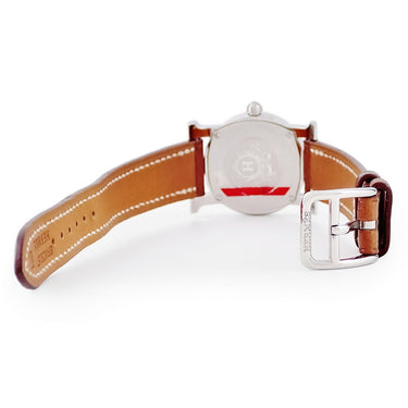 腕時計 エルメス HERMES Hウォッチ ロンド HR1.210 クオーツ レディース ホワイト 白 放射状 ラジアル アラビア