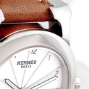 腕時計 エルメス HERMES Hウォッチ ロンド HR1.210 クオーツ レディース ホワイト 白 放射状 ラジアル アラビア