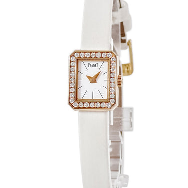 腕時計 ピアジェ PIAGET ミニ プロトコール P10691 クオーツ レディース OH済 K18PG無垢 純正ダイヤ 角型 白 バー