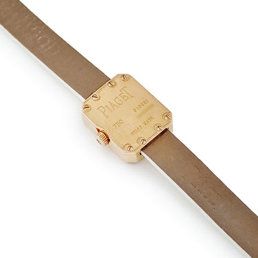腕時計 ピアジェ PIAGET ミニ プロトコール P10691 クオーツ レディース OH済 K18PG無垢 純正ダイヤ 角型 白 バー