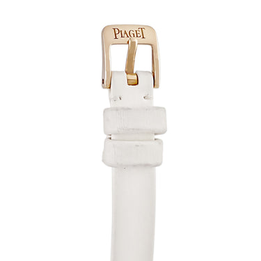 腕時計 ピアジェ PIAGET ミニ プロトコール P10691 クオーツ レディース OH済 K18PG無垢 純正ダイヤ 角型 白 バー