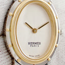 腕時計 エルメス HERMES クリッパー オーバル CO1.220 CO1.220.220/3787 クオーツ レディース シルバー ギョーシェ 楕円形