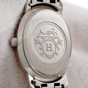 腕時計 エルメス HERMES クリッパー オーバル CO1.220 CO1.220.220/3787 クオーツ レディース シルバー ギョーシェ 楕円形