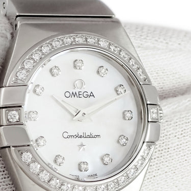 腕時計 オメガ OMEGA コンステレーション 123.15.24.60.55.003 クオーツ レディース 純正ダイヤ ホワイト シェル