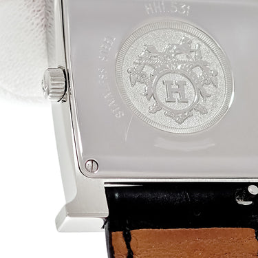 腕時計 エルメス HERMES Hウォッチ MM HH1.531 クオーツ メンズ レディース 純正ダイヤ ホワイト シェル アラビア H型 ミディアム