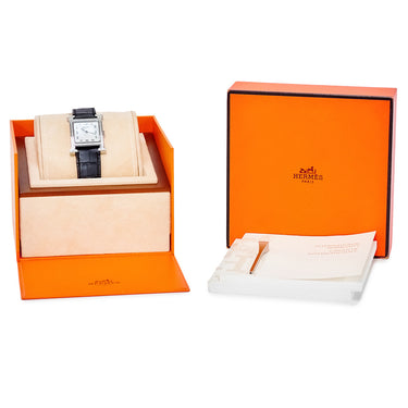 腕時計 エルメス HERMES Hウォッチ MM HH1.531 クオーツ メンズ レディース 純正ダイヤ ホワイト シェル アラビア H型 ミディアム