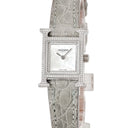 腕時計 エルメス HERMES Hウォッチ ミニ TPM HH1.132 W057239WW00 クオーツ レディース 純正ダイヤ ホワイト シェル スクエア
