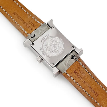 腕時計 エルメス HERMES Hウォッチ ミニ TPM HH1.132 W057239WW00 クオーツ レディース 純正ダイヤ ホワイト シェル スクエア