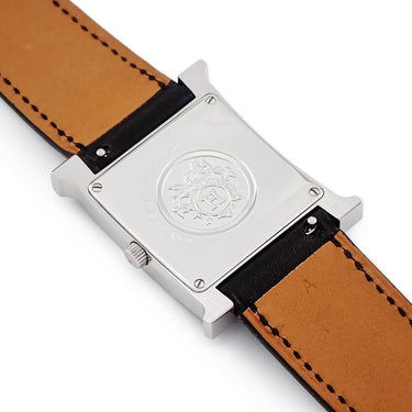 腕時計 エルメス HERMES Hウォッチ MM HH1.521 W044867WW00 クオーツ メンズ レディース ドゥブルトゥール H型 黒 アラビア スクエア
