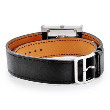腕時計 エルメス HERMES Hウォッチ MM HH1.521 W044867WW00 クオーツ メンズ レディース ドゥブルトゥール H型 黒 アラビア スクエア
