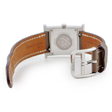 腕時計 エルメス HERMES Hウォッチ PM HH1.210 クオーツ レディース ホワイト アラビア スクエア H型 ギョーシェ