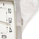 腕時計 エルメス HERMES Hウォッチ TGM HH2.810 自動巻き メンズ H型 デイト シルバー ギョーシェ アラビア スクエア