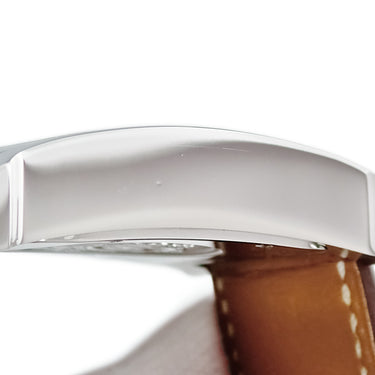 腕時計 エルメス HERMES Hウォッチ TGM HH2.810 自動巻き メンズ H型 デイト シルバー ギョーシェ アラビア スクエア