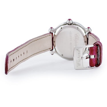 腕時計 ショパール CHOPARD ハッピースポーツ 27/8238-21 クオーツ レディース 純正ダイヤ&ルビー ピンク シェル ムービングハート