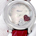 腕時計 ショパール CHOPARD ハッピースポーツ 27/8238-21 クオーツ レディース 純正ダイヤ&ルビー ピンク シェル ムービングハート