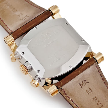 腕時計 ブルガリ BVLGARI アショーマ クロノグラフ AA48SGCH 自動巻き メンズ K18YG×SS コンビ 縦縞 ギョーシェ デイト