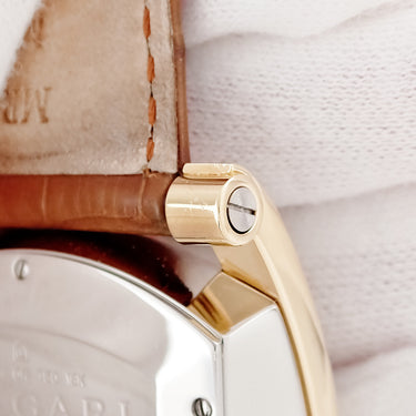 腕時計 ブルガリ BVLGARI アショーマ クロノグラフ AA48SGCH 自動巻き メンズ K18YG×SS コンビ 縦縞 ギョーシェ デイト