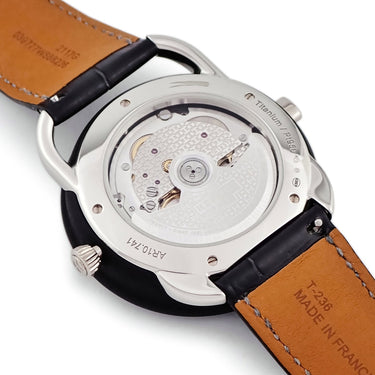 腕時計 エルメス HERMES アルソー ル タン ヴォヤジャー AR10.741.330 自動巻き メンズ Pt950×チタン プラチナ コンビ 黒 GMT