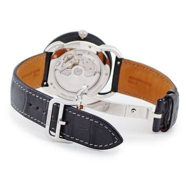 腕時計 エルメス HERMES アルソー ル タン ヴォヤジャー AR10.741.330 自動巻き メンズ Pt950×チタン プラチナ コンビ 黒 GMT