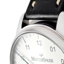 腕時計 マイスタージンガー MEISTER SINGER ナンバースリー No.03 自動巻き メンズ シングルハンド シルバー アラビア シースルーバック
