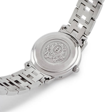 腕時計 エルメス HERMES クリッパー ナクレ CL4.221 クオーツ レディース ホワイト シェル アラビア デイト