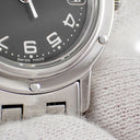 腕時計 エルメス HERMES クリッパー CL4.210 クオーツ レディース グレー アラビア デイト ラウンド 3針