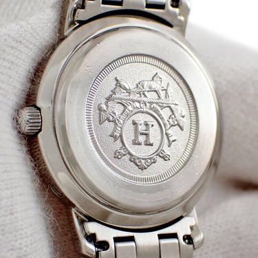 腕時計 エルメス HERMES クリッパー CL4.210 クオーツ レディース グレー アラビア デイト ラウンド 3針