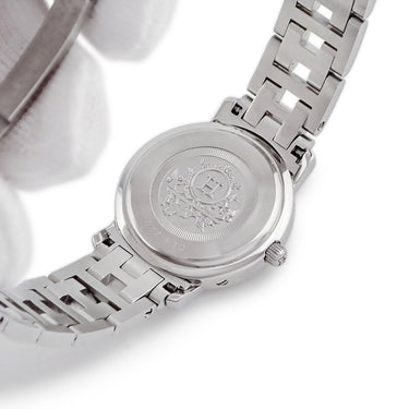 腕時計 エルメス HERMES クリッパー CL4.220 クオーツ レディース ホワイト デイト アラビア Hマークブレス