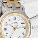 腕時計 エルメス HERMES クリッパー CL4.220 クオーツ レディース ホワイト デイト アラビア Hマークブレス