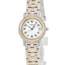 腕時計 エルメス HERMES クリッパー CL4.220 CL4.220.130/3752 クオーツ レディース ホワイト デイト アラビア Hマークブレス