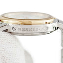 腕時計 エルメス HERMES クリッパー CL4.220 CL4.220.130/3752 クオーツ レディース ホワイト デイト アラビア Hマークブレス