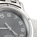 腕時計 エルメス HERMES クリッパー CL4.210 クオーツ レディース グレー デイト アラビア ラウンド サンレイ