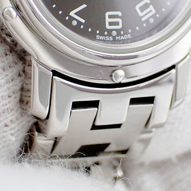 腕時計 エルメス HERMES クリッパー CL4.210 クオーツ レディース グレー デイト アラビア ラウンド サンレイ