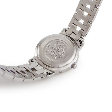 腕時計 エルメス HERMES クリッパー CL4.220 クオーツ レディース ホワイト デイト アラビア Hマークブレス