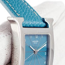 腕時計 エルメス HERMES Hウォッチ PM HH1.210 クオーツ レディース ブルー 青 アラビア スクエア H型