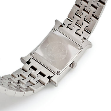 腕時計 エルメス HERMES Hウォッチ PM HH1.210 クオーツ レディース サーモン ピンク オレンジ アラビア スクエア H型