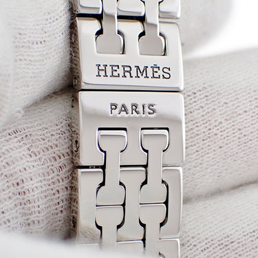腕時計 エルメス HERMES Hウォッチ PM HH1.210 クオーツ レディース オレンジ 橙 アラビア スクエア H型 カジュアル