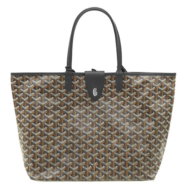 ゴヤール GOYARD サンルイPM ブラック PVCコーティングキャンバス ゴヤールディンキャンバス シュヴロッシュカーフスキン トートバッグ シルバー金具 バッグクリップ付き リバーシブル 新品 未使用