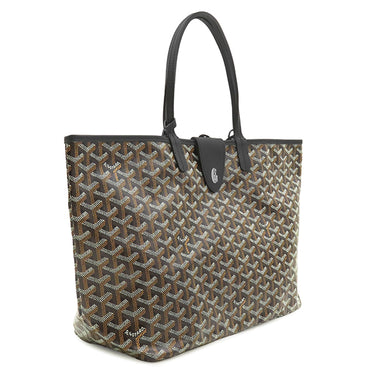 ゴヤール GOYARD サンルイPM ブラック PVCコーティングキャンバス ゴヤールディンキャンバス シュヴロッシュカーフスキン トートバッグ シルバー金具 バッグクリップ付き リバーシブル 新品 未使用