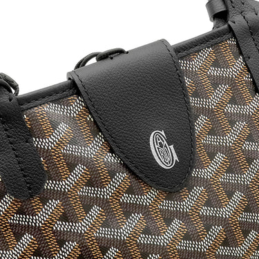 ゴヤール GOYARD サンルイPM ブラック PVCコーティングキャンバス ゴヤールディンキャンバス シュヴロッシュカーフスキン トートバッグ シルバー金具 バッグクリップ付き リバーシブル 新品 未使用