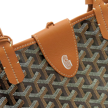 ゴヤール GOYARD サンルイPM ブラック×タン PVCコーティングキャンバス ゴヤールディンキャンバス シュヴロッシュカーフスキン トートバッグ シルバー金具 バッグクリップ付き リバーシブル